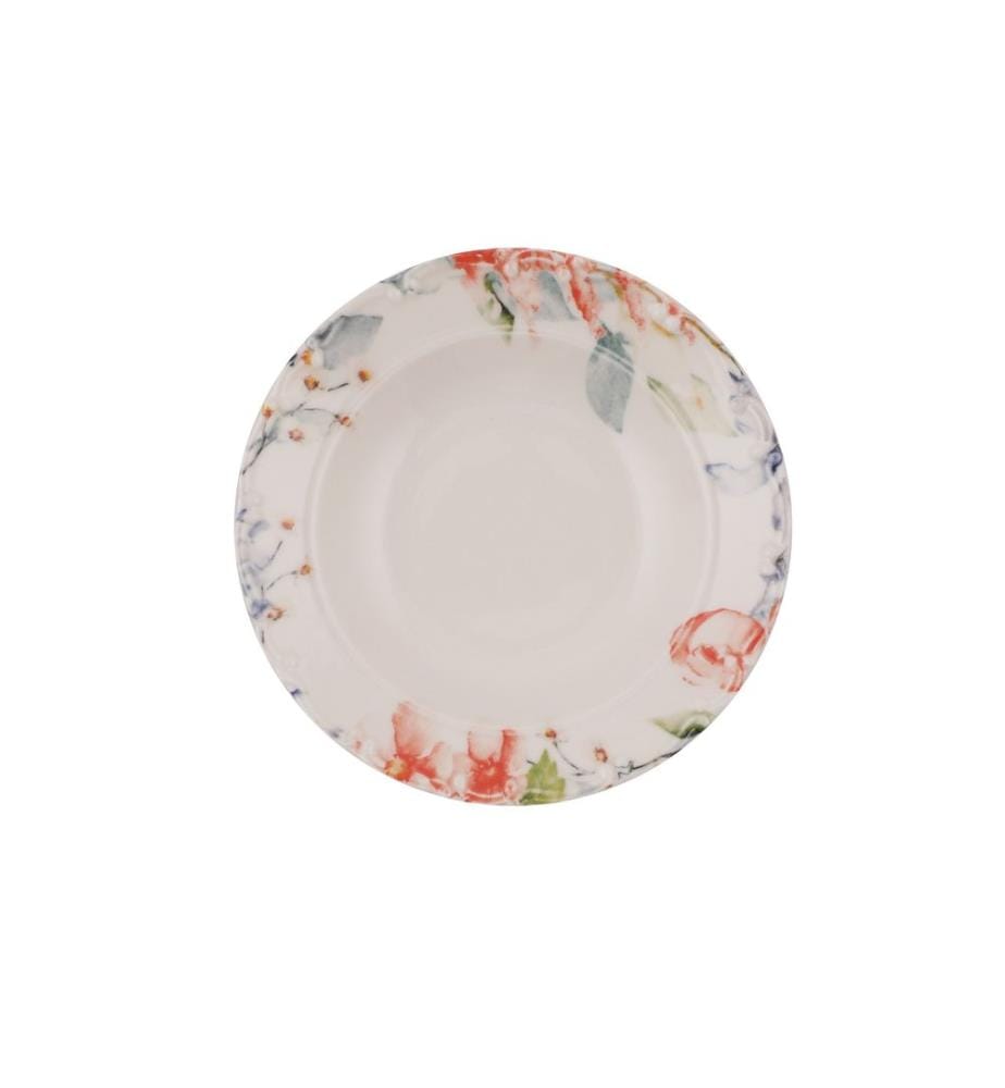 Service de table, 30 pièces, rose, blanc, vert, violet, 100% porcelaine