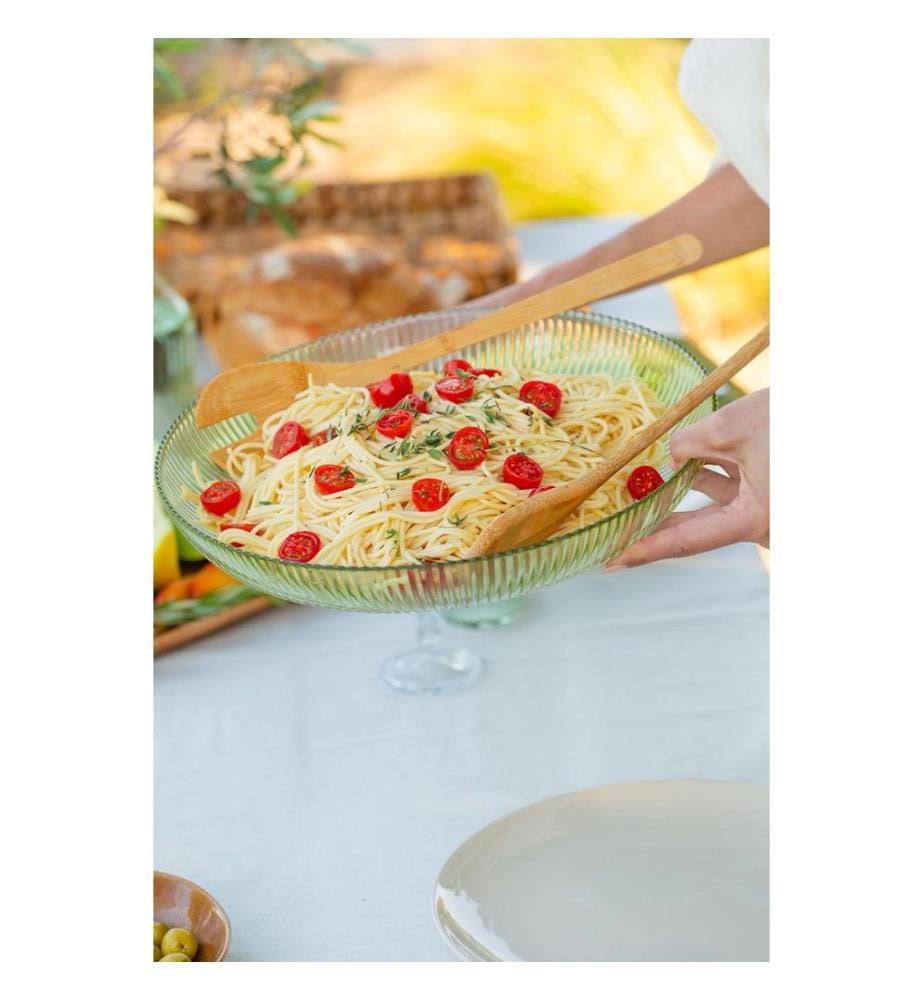 Salatschüssel-Set aus Glas, 2-teilig, Grün, 100 % Glas