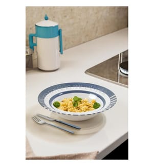Plate, Dark Blue, White, 100% CERAMIC
