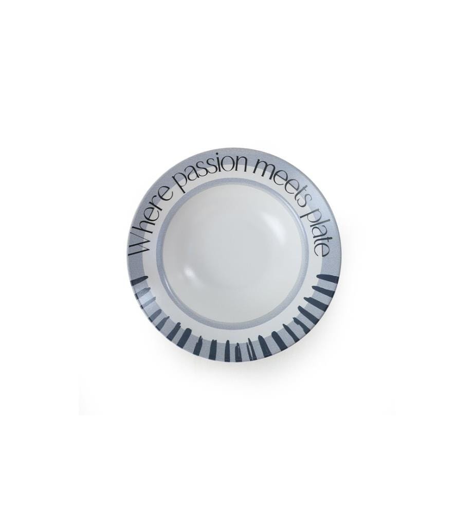 Plate, White, Blue, 100% CERAMIC