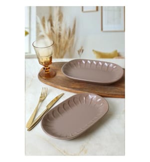Plate Set, 2 Pieces, Beige, 100% CERAMIC STONEWARE