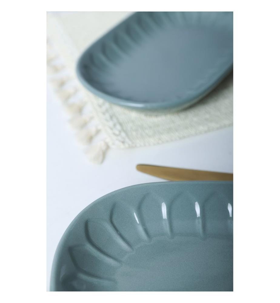Plate Set, 2 Pieces, Blue, 100% CERAMIC STONEWARE