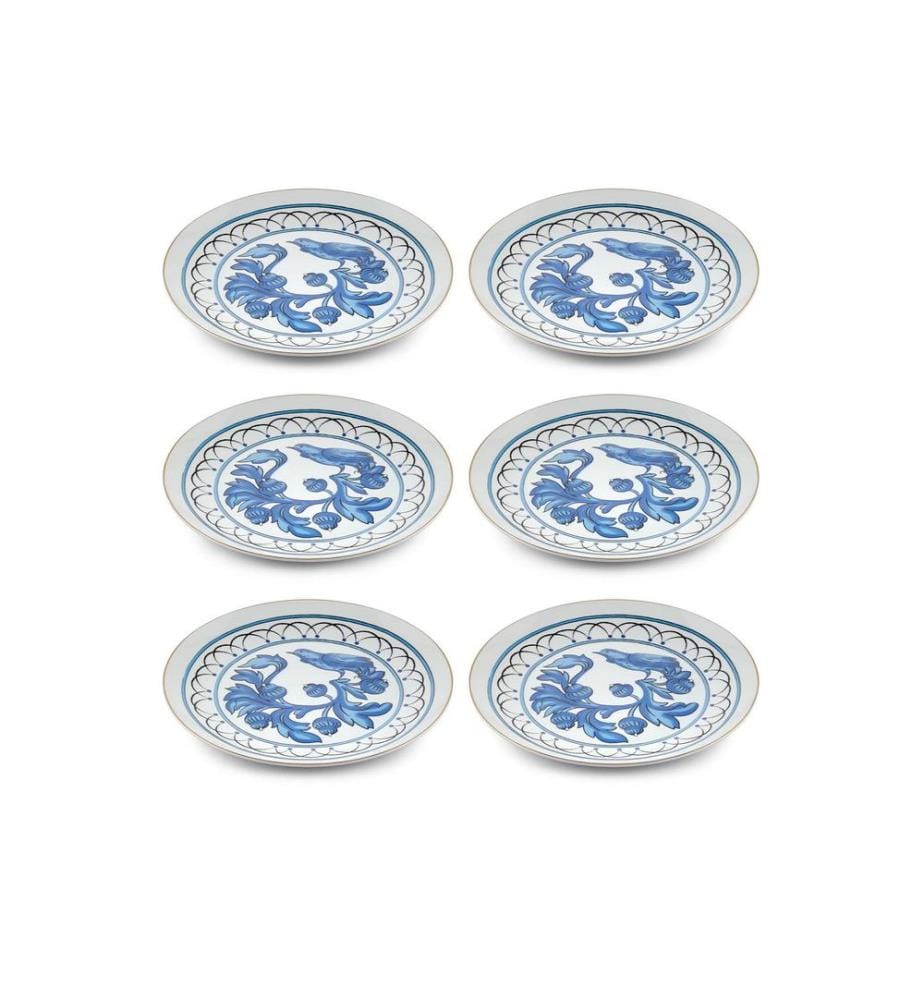 Dessert Plate Set, 6 Pieces, Multicolor, 100% PORCELAIN