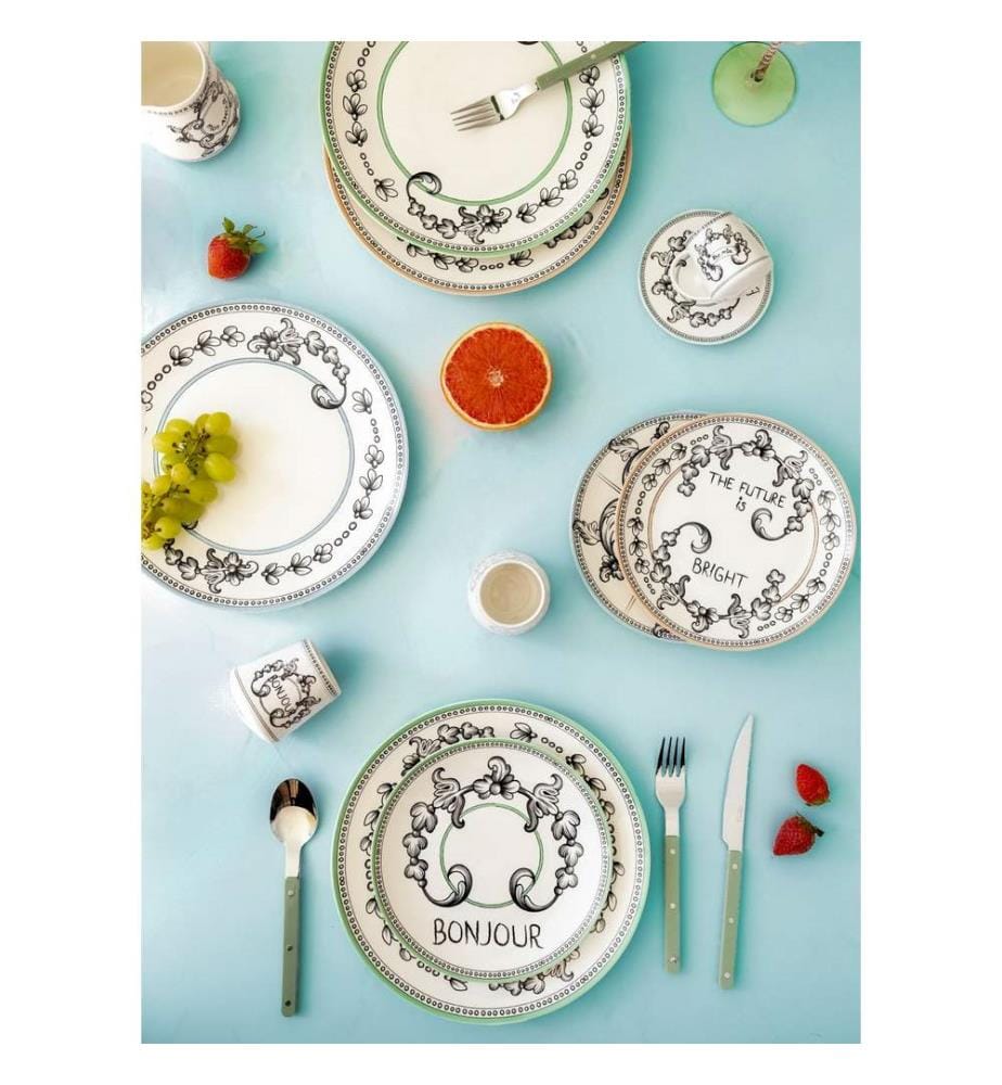 Service Plate Set, 6 Pieces, Multicolor, 100% PORCELAIN