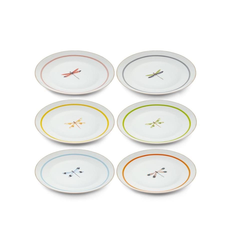 Service Plate Set, 6 Pieces, Multicolor, 100% PORCELAIN