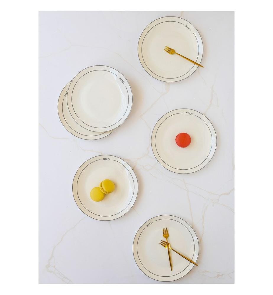 Dessert Plate Set, 6 Pieces, Multicolor, 100% PORCELAIN