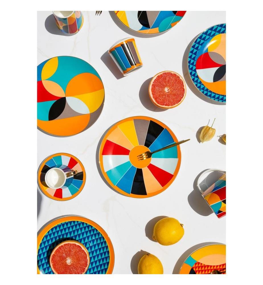 Dessert Plate Set, 6 Pieces, Multicolor, 100% PORCELAIN