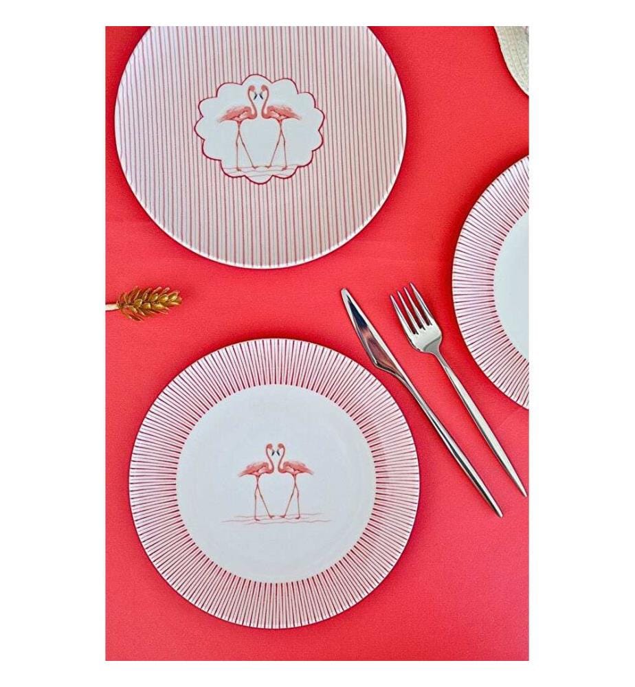 Dessert Plate Set, 4 Pieces, Multicolor, 100% PORCELAIN