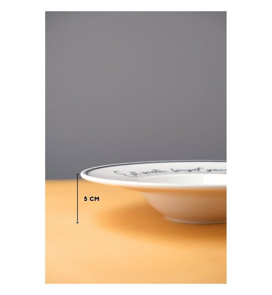Plate Set, 2 Pieces, White, Blue, 100% PORCELAIN