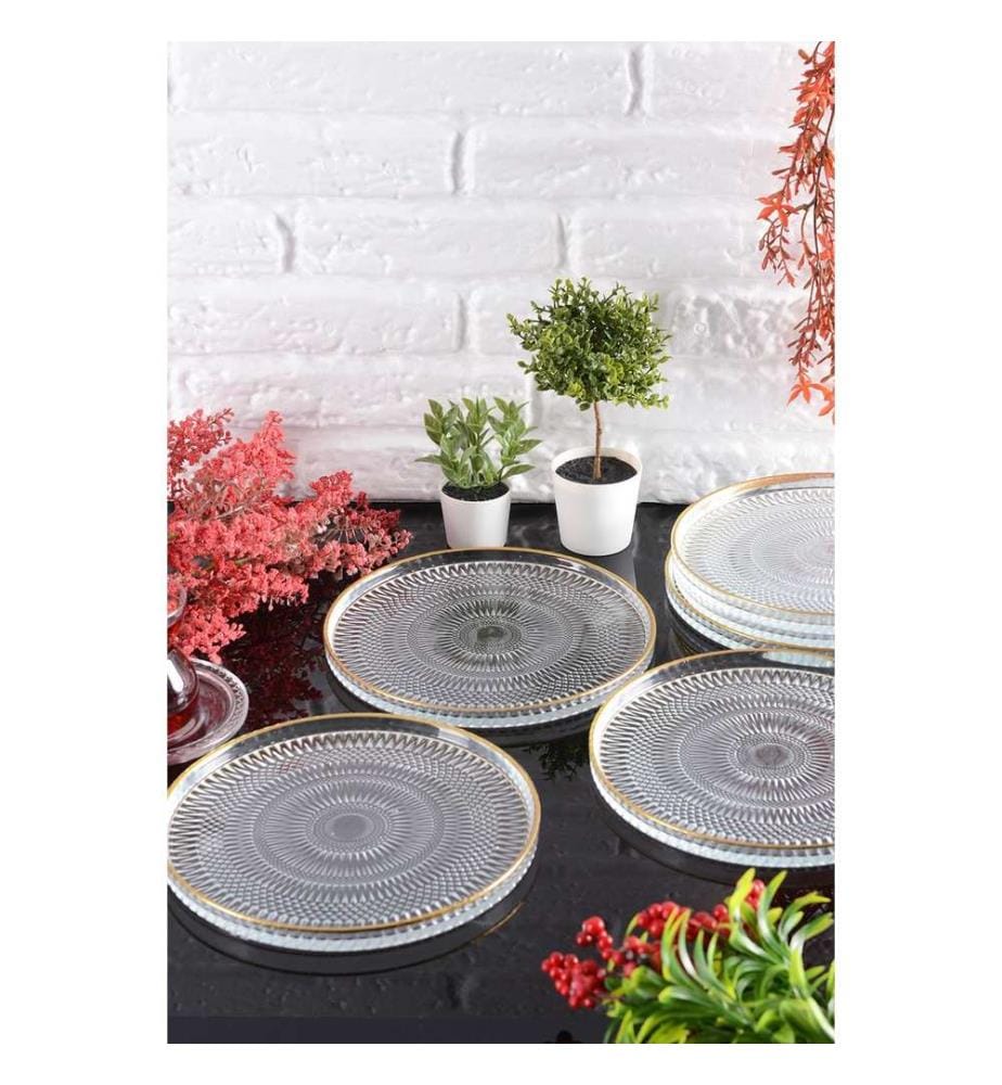 Dessertteller-Set, 6-teilig, transparent, 100 % Glas