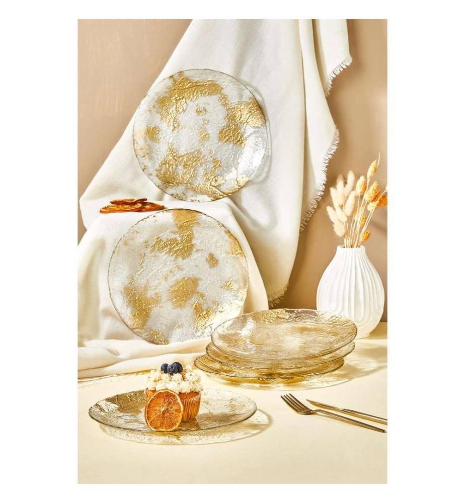 Dessertteller-Set, 6-teilig, transparent, 100 % Glas