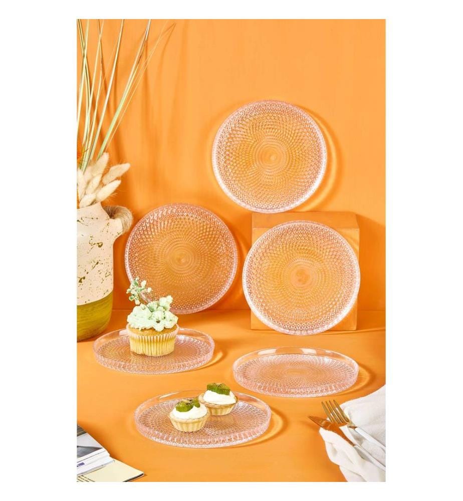 Dessertteller-Set, 6-teilig, transparent, 100 % Glas