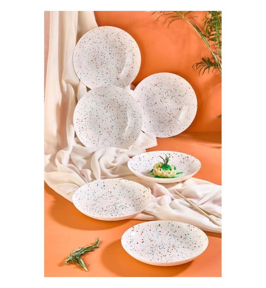 Servierteller-Set, 6-teilig, weiss, 100 % Glas