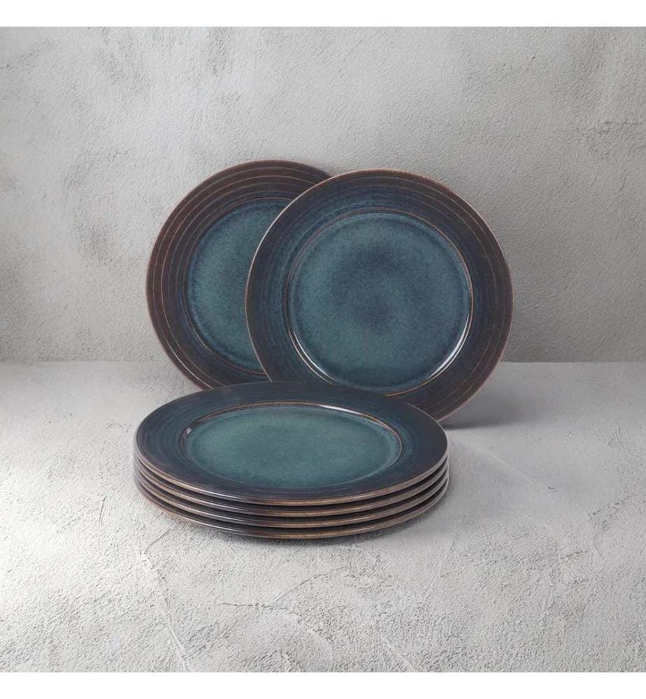 Dessert Plate Set, 6 Pieces, Multicolor, 100% PORCELAIN