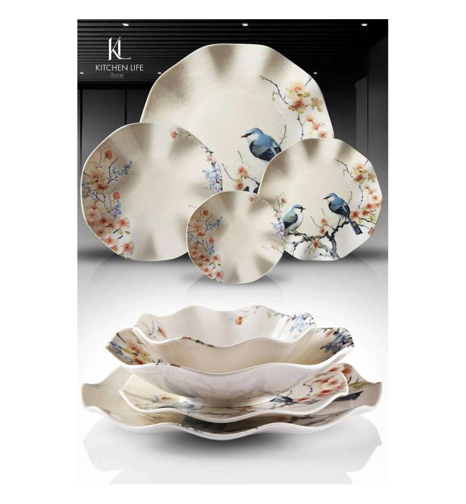 Dinner Set, 18 Pieces, Multicolor, 100% PORCELAIN