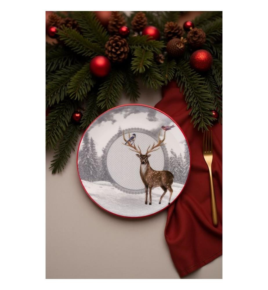 Dessert Plate Set, 6 Pieces, Multicolor, 100% CERAMIC