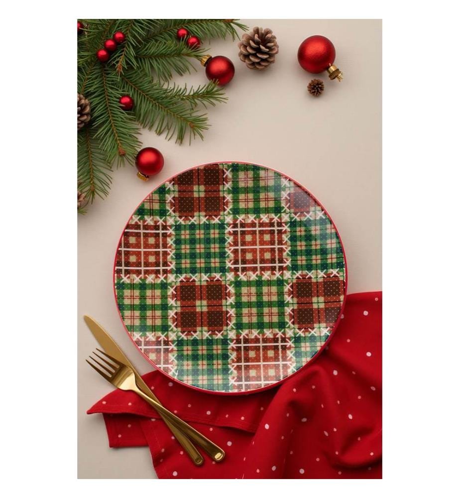 Service Plate Set, 6 Pieces, Multicolor, 100% CERAMIC
