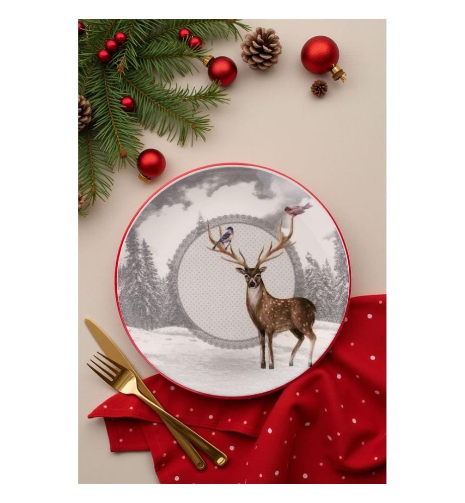 Service Plate Set, 6 Pieces, Multicolor, 100% CERAMIC