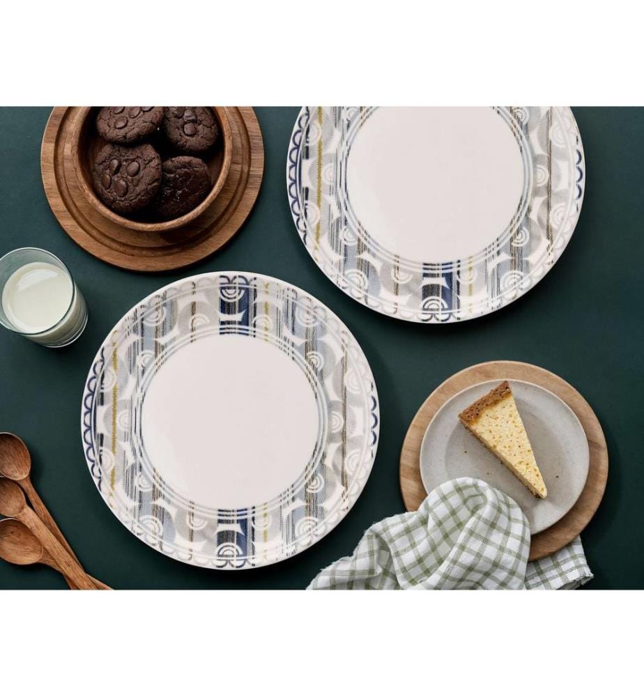 Service Plate Set, 6 Pieces, Multicolor, 100% CERAMIC