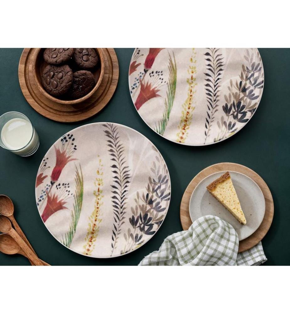 Service Plate Set, 6 Pieces, Multicolor, 100% CERAMIC