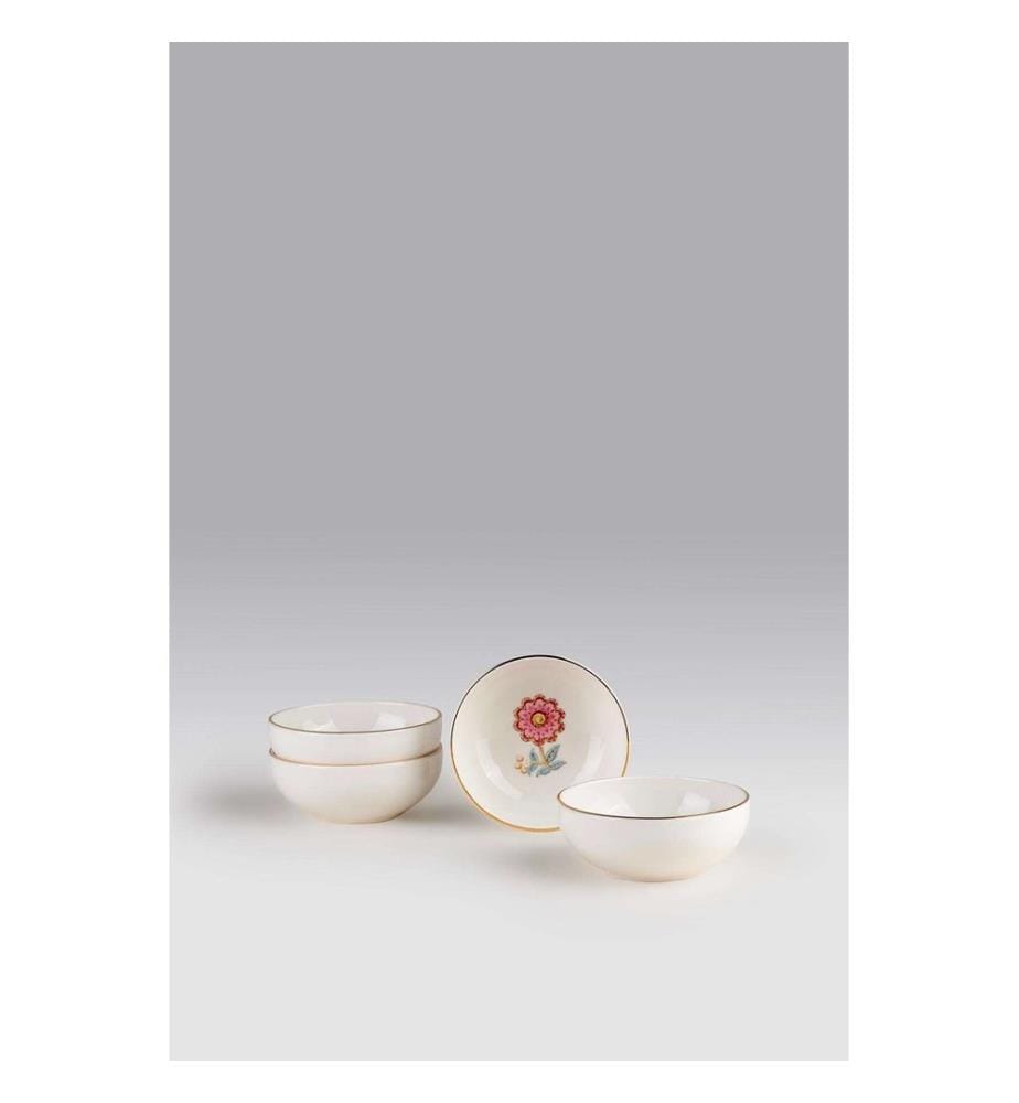 Bowl Set, 4 Pieces, Pink, 100% PORCELAIN