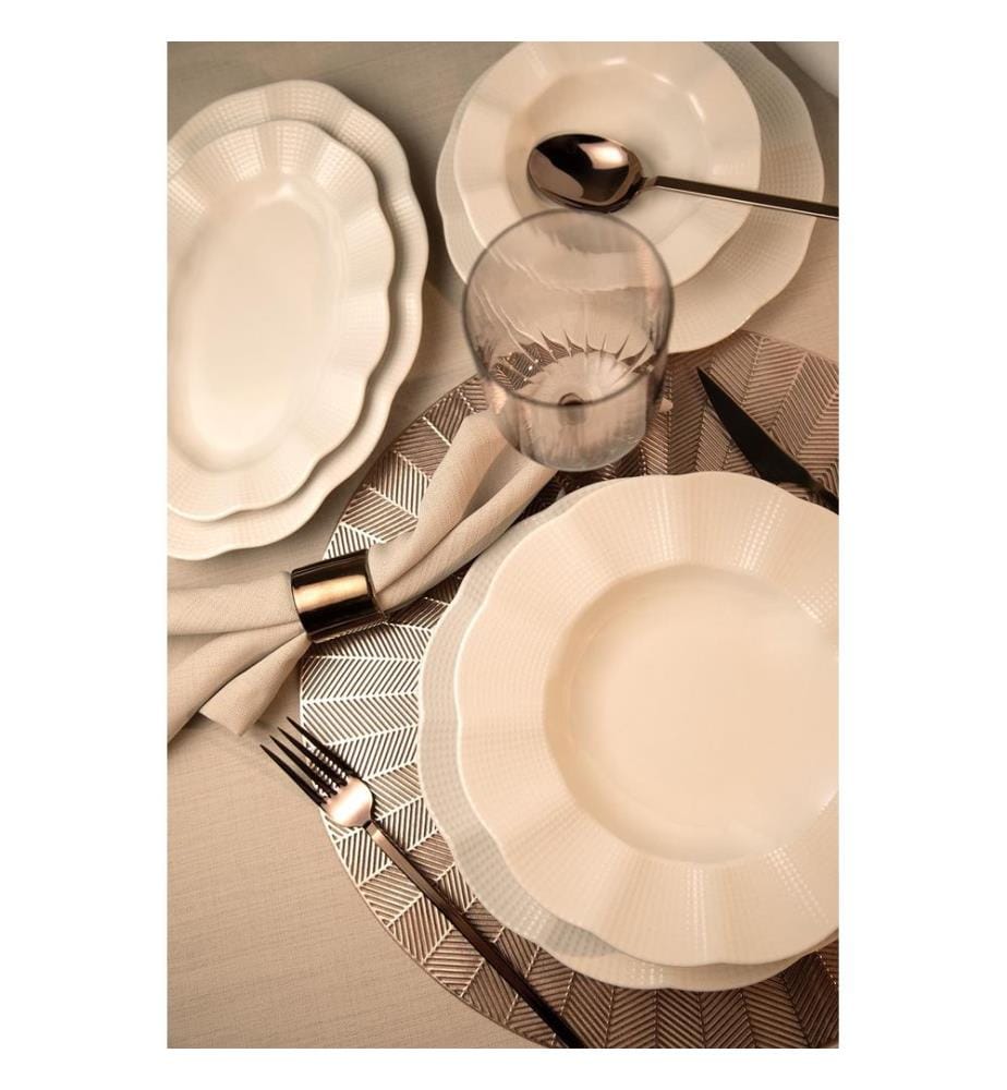 Dinner Set, 26 Pieces, White, 100% PORCELAIN