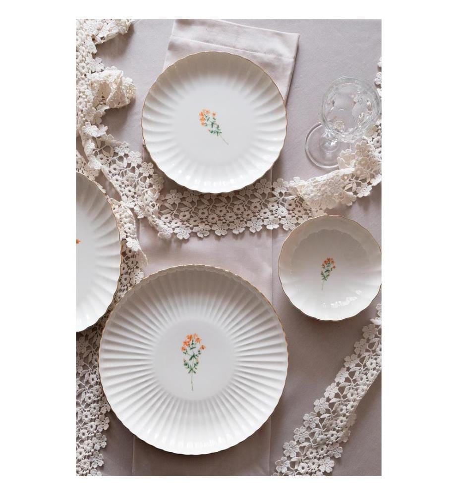 Service Plate Set, 6 Pieces, Multicolor, 100% PORCELAIN