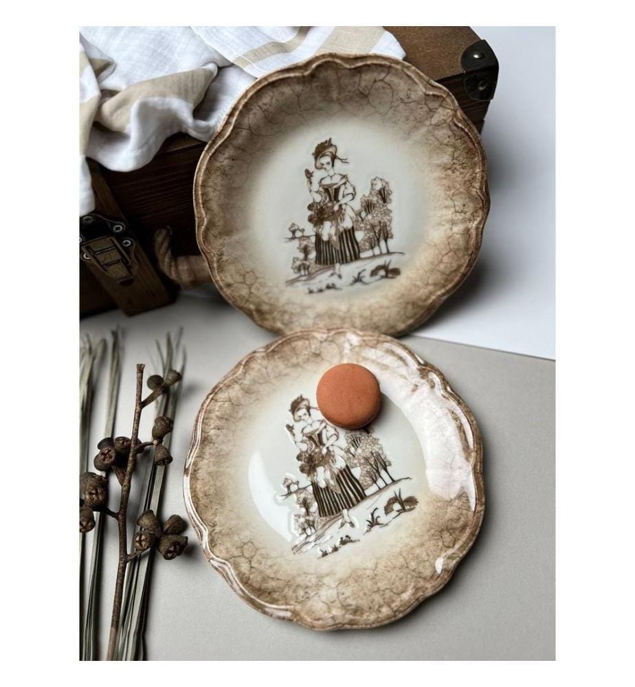 Dessert Plate Set, 6 Pieces, Multicolor, 100% PORCELAIN