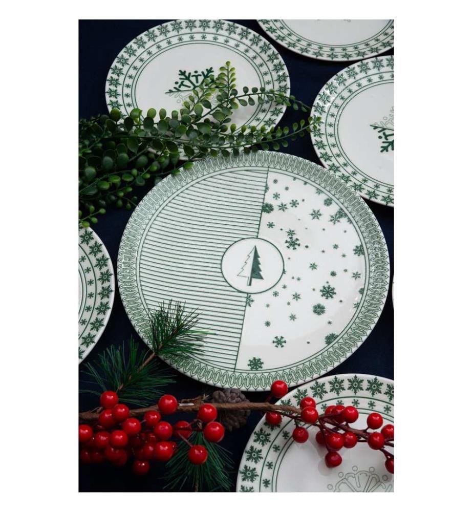 Dessert Plate Set, 7 Pieces, Multicolor, 100% PORCELAIN