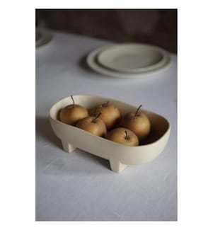 Servierteller, Creme, 100 % Keramik