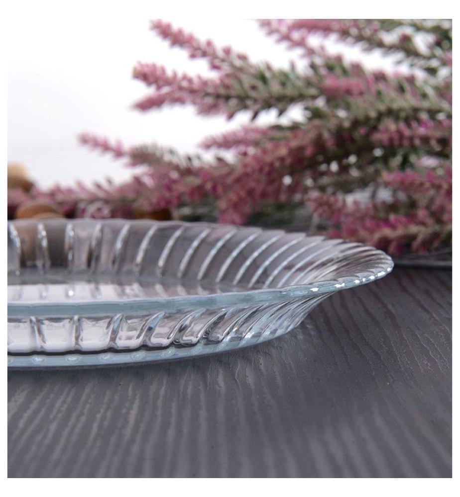 Glasteller-Set, 6-teilig, transparent, 100 % Glas