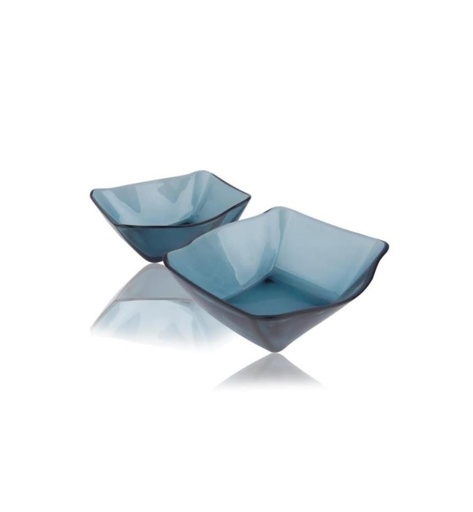Schüsselset, 6-teilig, blau, 100 % Glas