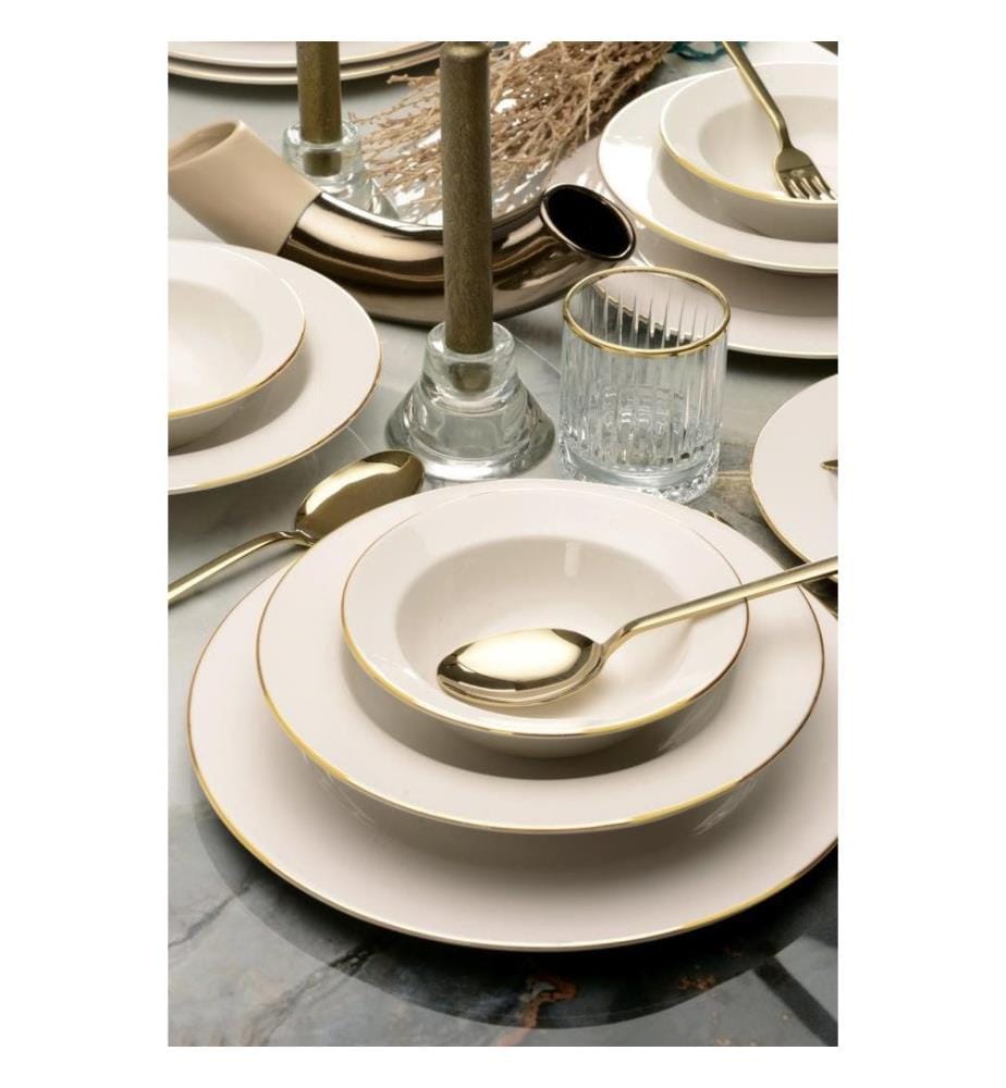 Dinner Set, 24 Pieces, Cream, 100% PORCELAIN