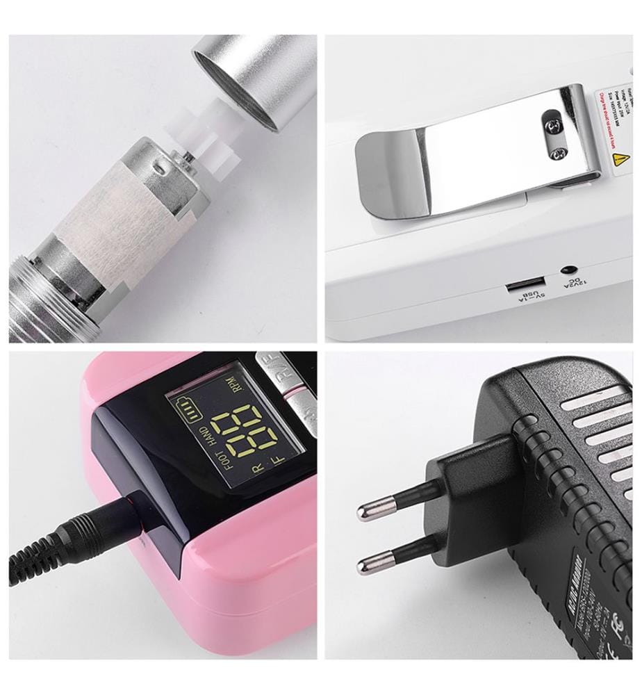 Elektrische Nagelfeile – 25 W – Wiederaufladbarer Akku – 30.000 U/min