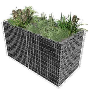 Gabionen-Hochbeet Stahl 180×90×100 cm Silbern