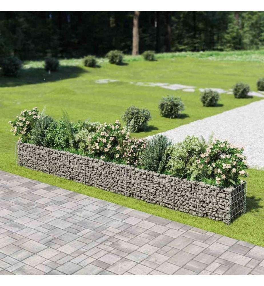Lit surélevé à gabion Acier galvanisé 450x50x50 cm