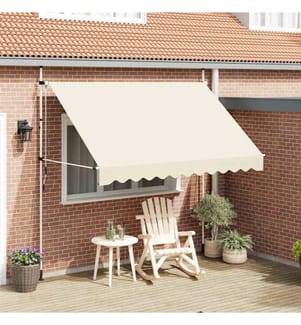 Einziehbare Markise Handbetrieben 300 cm Cremeweiss