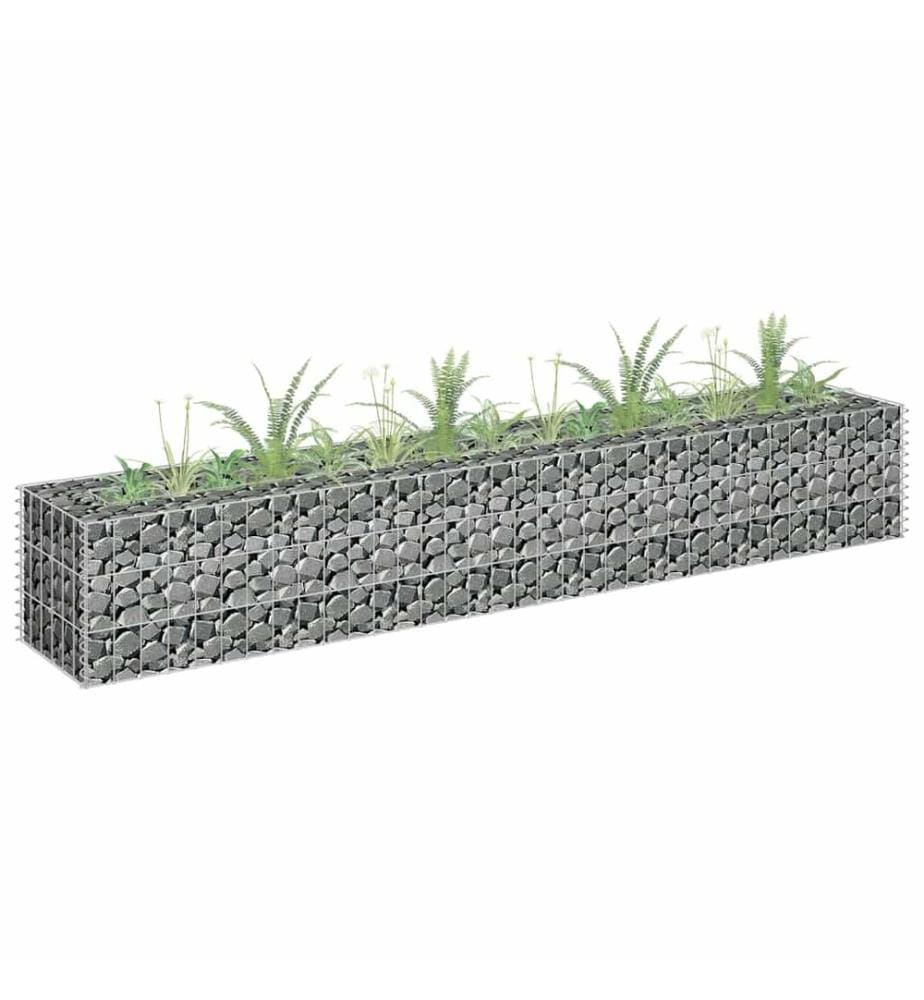 Lit surélevé à gabion Acier galvanisé 180x30x30 cm