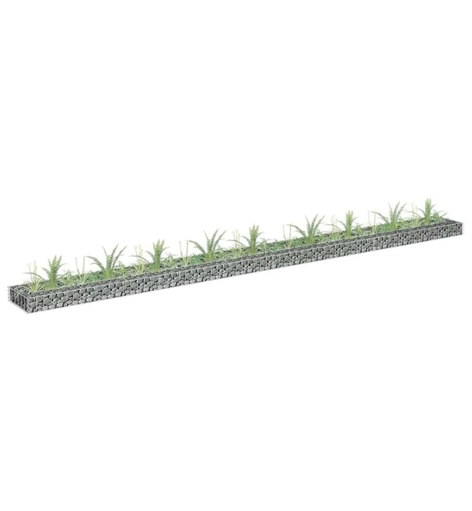 Lit surélevé à gabion Acier galvanisé 360x30x10 cm