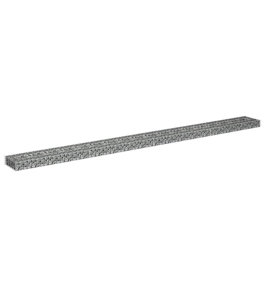 Lit surélevé à gabion Acier galvanisé 360x30x10 cm