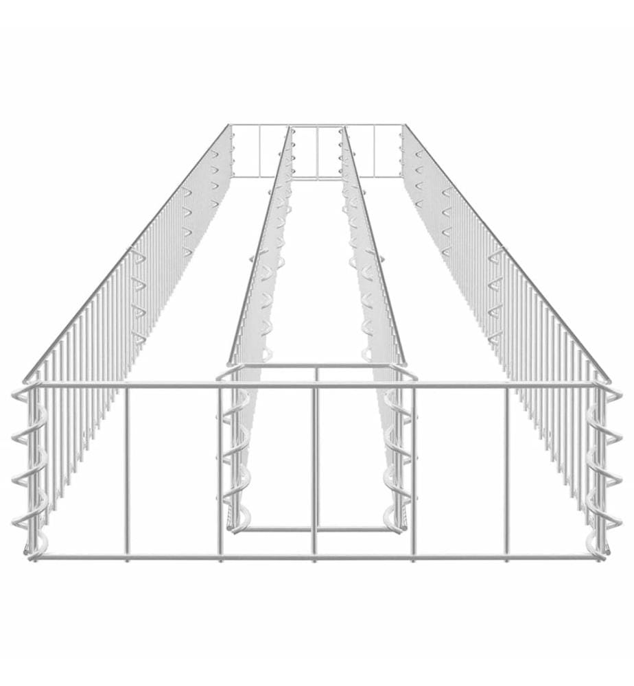 Lit surélevé à gabion Acier galvanisé 360x30x10 cm