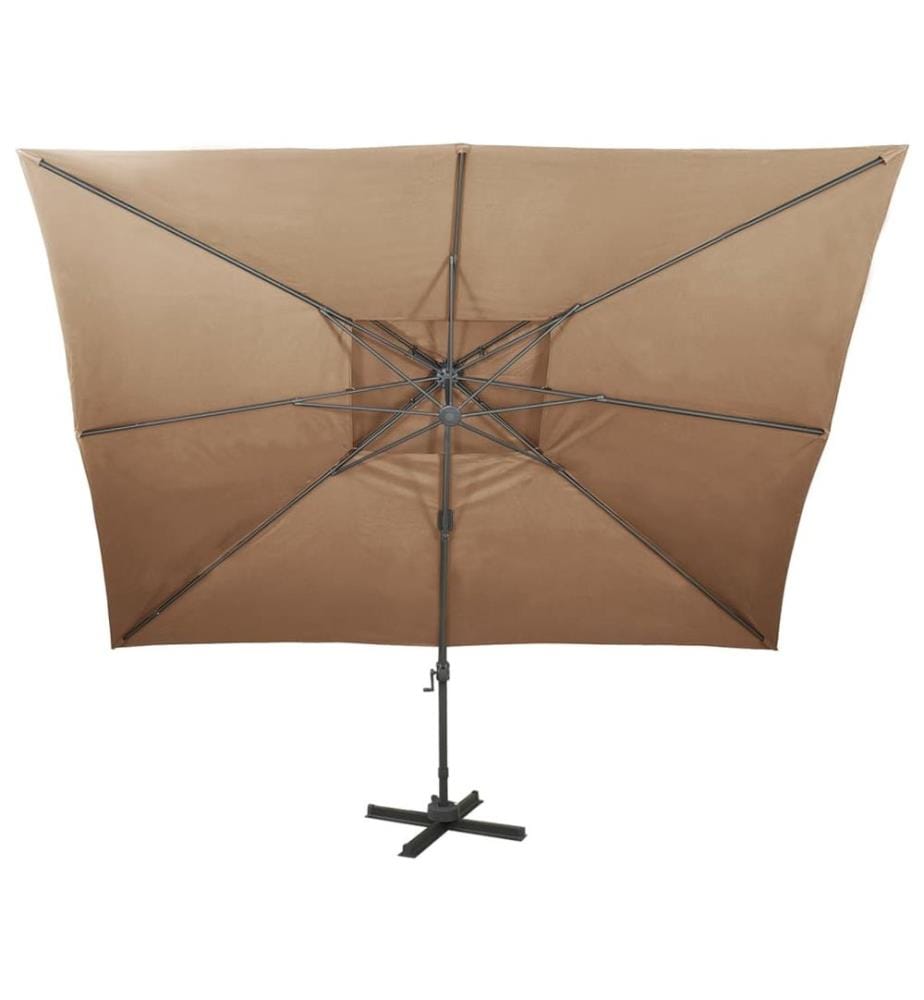 Ampelschirm mit Lüftung 400x300 cm Taupe