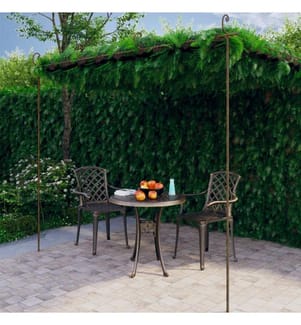 Garten-Pergola Antik-Braun 4x3x2,5 m Eisen