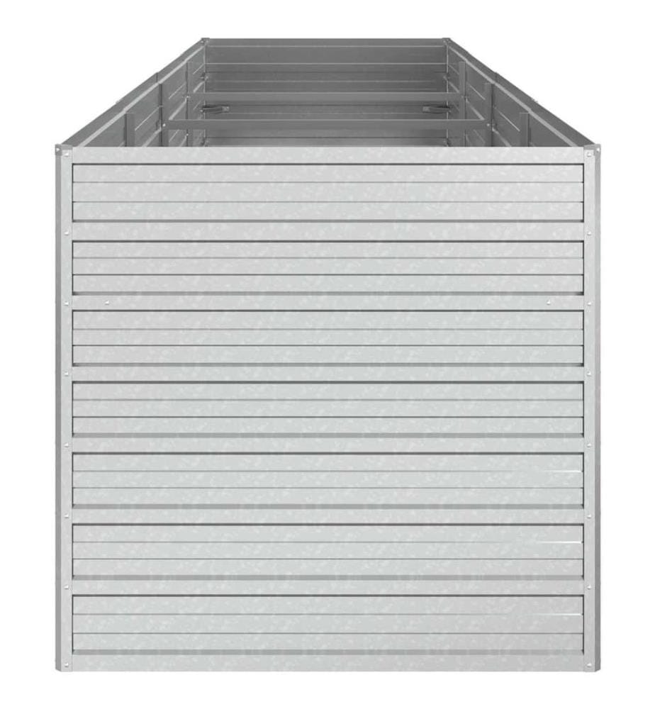 Garten-Hochbeet 320x80x77 cm Verzinkter Stahl Silber
