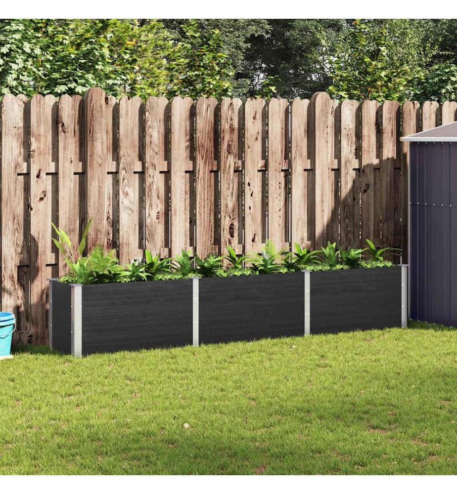 Garten-Hochbeet 300x50x54 cm WPC Grau