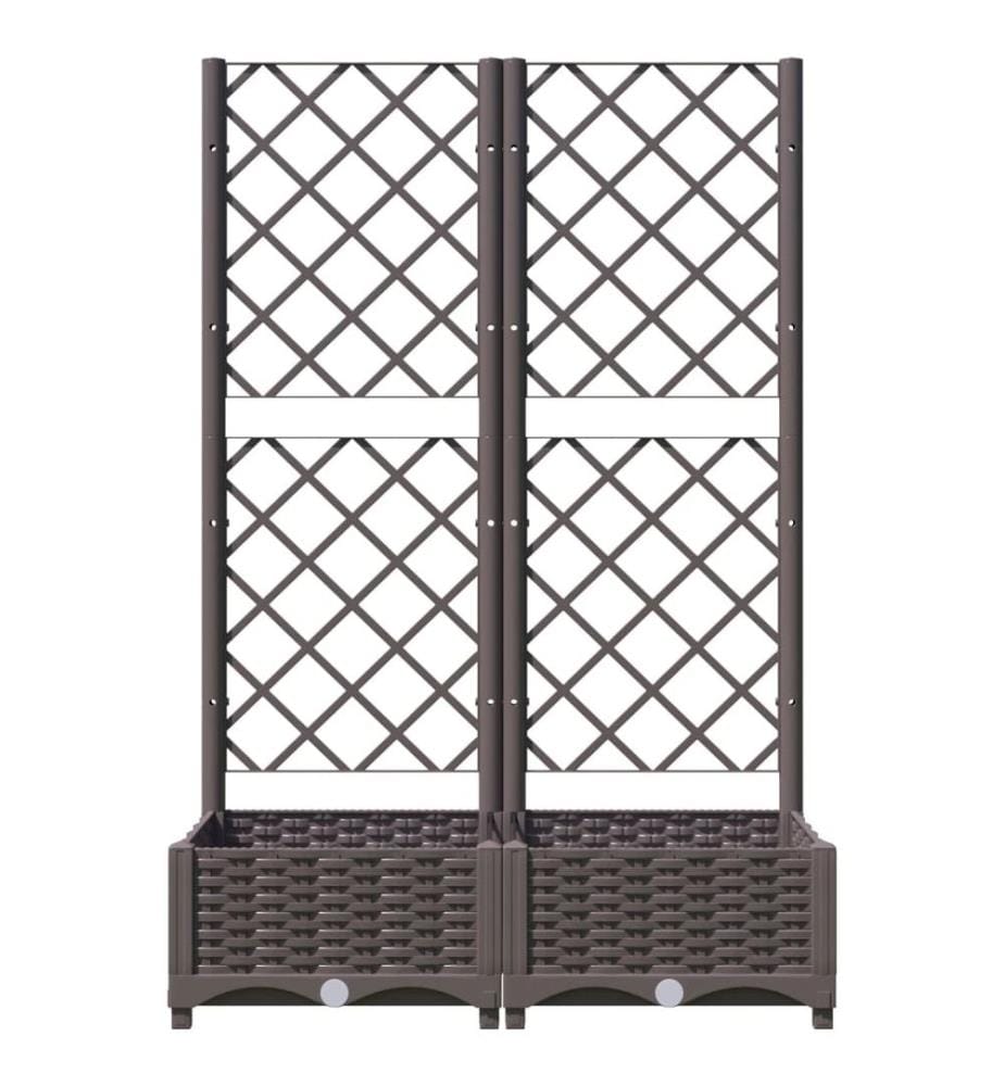 Jardinière avec treillis Marron 80x40x121,5 cm PP
