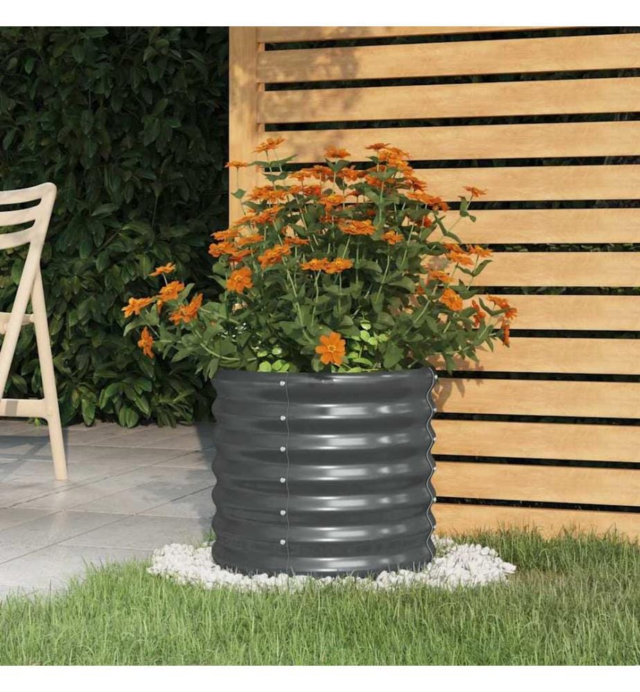 Jardinière Acier galvanisé 40x40x36 cm Anthracite