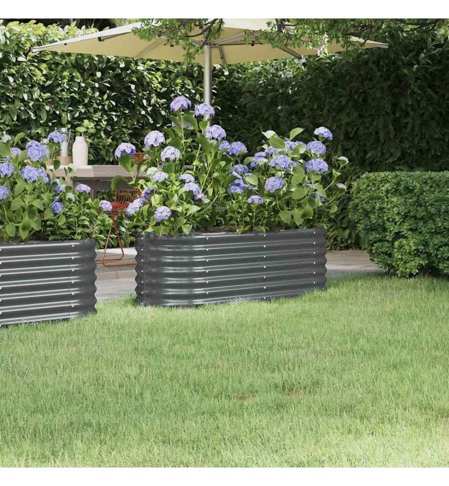 Lit surélevé de jardin Acier galvanisé Anthracite