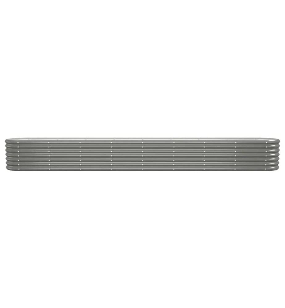 Lit surélevé de jardin Acier galvanisé 332x40x36 cm gris