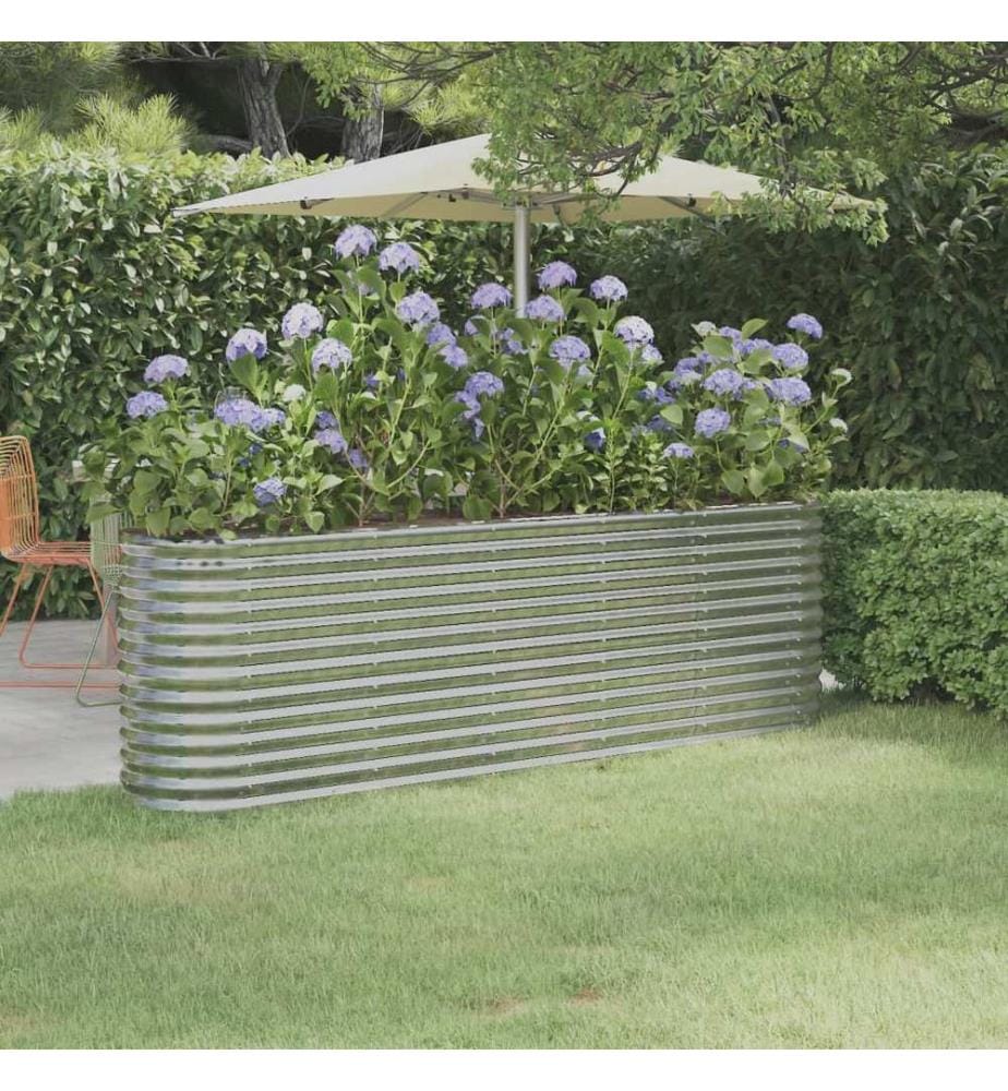 Lit surélevé de jardin Acier galvanisé Argenté